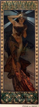  Alphons Lienzo - Morning Star 1902 litografía checa Art Nouveau distinta de Alphonse Mucha